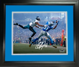 Framed Calvin Johnson Detroit Lions Facsimile Engraved Auto 12"x15" Photo Holo - Picture 1 of 1