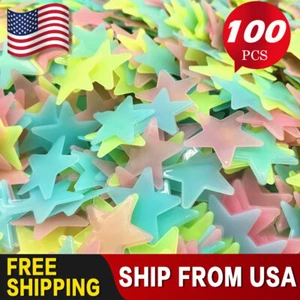 100pieces Glow In The Dark Stars Night Light Wall Stickers Decal Kids Room Home - Picture 1 of 8