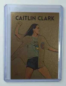 Caitlin Clark Gold Plated Artist Signed Edition "Chicago Cubs" Baseball RC 1/1 - Picture 1 of 3