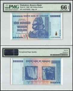 Zimbabwe 100 Trillion Dollars, 2008, AA, P-91, PMG 66 - Picture 1 of 1