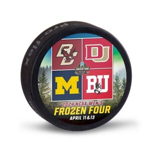 2024 Frozen Four Saint Paul 4 Team Hockey Puck New Boston College Boston Denver