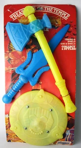 RARE VINTAGE 80'S TREASURES OF THE TEMPLE MOTU SWORD SHIELD AXE COSPLAY PLAGGON - Picture 1 of 5