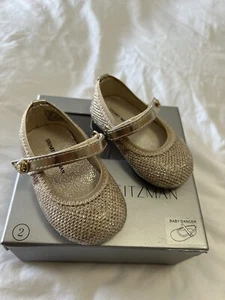 Stuart Weitzman | Baby SZ 2 (3-6 Months) | My 1st Weitzman’s Gold Glitter Shoes - Picture 1 of 10