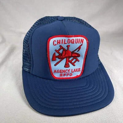 Chiloquin Agency Lake RFPD Sombrero Hombres Azul Vintage Parche Snapback Departamento de Bomberos Foto 1 de 4