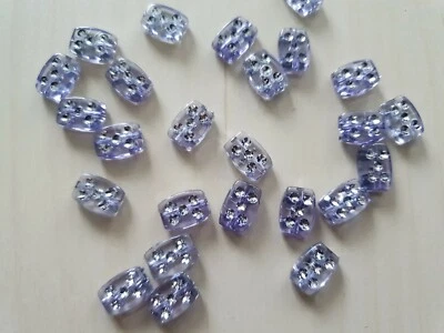 20g Rectangular Blue Plastic Acrylic Spacer Beads Charms DIY 11mm x 8mm UK DIY - Image 1 of 4