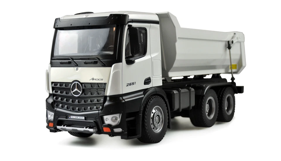 1 14 MERCEDES AROCS LKW Kipper weiß Metall 2 4ghz RTR Amewi 22413