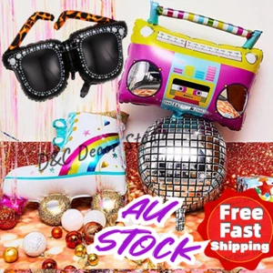 Radio Roller Skate Helium Foil Balloon Set Disco Tik Tok Party 70's 80's birth - Picture 1 of 9