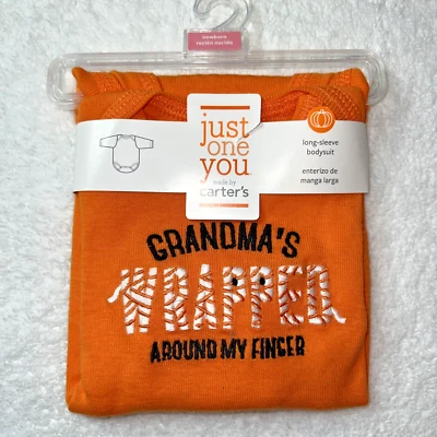 NWT Just One You by Carter's HALLOWEEN Grandma’s Wrapped Around Bodysuit NEWBORN - Image 1 of 4