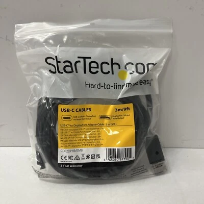 StarTech 3 m (9ft) USB-C to DisplayPort Cable - - Black - Image 1 of 2