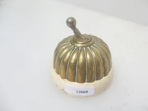 Antique Brass & Ceramic Light Switch Old Dolly Toggle Victorian Jelly Mould - Picture 1 of 14