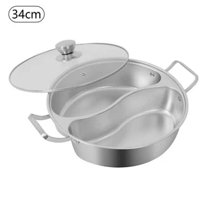 Double-flavor Hot Pot Hot Pot with Divider Hot Pot with Clear Lid - Picture 1 of 19