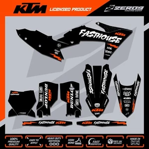 KTM MX Graphics Kit Motocross Graphics SX SXF EXC EXCF 125-500 FASTHOUSE 25 BLK - Picture 1 of 3