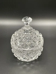 Clear Crystal Diamond Cut Glass Candy Dish Trinket Holder. - Picture 1 of 3