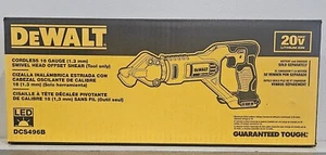 Nuevo DeWALT 20V MAX Inalámbrico Calibre 18 Cabezal Giratorio Desplazado Cizalla DCS496B - Imagen 1 de 6