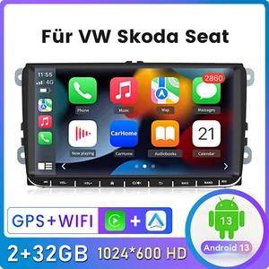 9'Für Golf 5 6 Plus Touran Caddy Jetta Autoradio Android 13 32G Carplay GPS NAVI - Bild 1 von 12