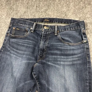 Polo Ralph Lauren Jeans Mens 34x32* Blue Varick Slim Straight Denim Pants Zip - Picture 1 of 11