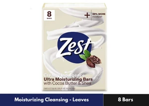 Zest Bar Soap 8 Bars Cocoa Butter Shea Ultra Moisturizing Body Cleansing - Picture 1 of 4