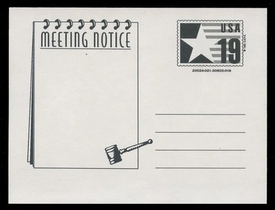SCOTT #CVUX4-03, UPSS # PB3a2, VARIETY PMN001 - MEETING NOTICE - Image 1 of 3