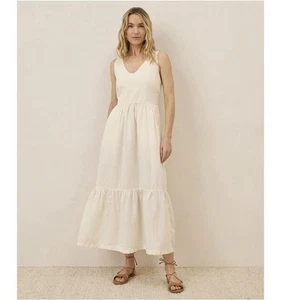 Pact Canopy Dress Size S Linen Blend Easy Tank Organic Cotton Boho In Bone - Picture 1 of 10