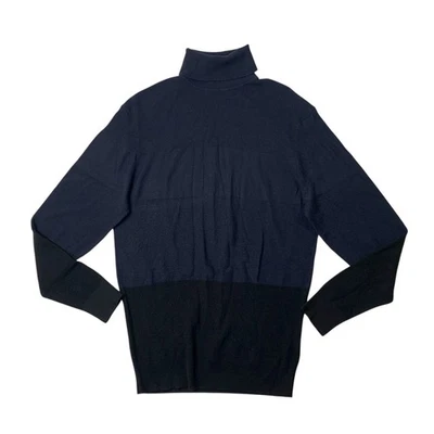 Suéter Karl Lagerfeld Para Hombres L Grande Azul Marino Mezcla de Lana Cuello Alto Pullover Foto 1 de 4