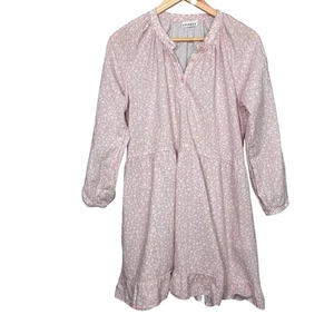 Lacausa Keyla Tunic Dress Pink Floral Cotton Long Sleeve Mini Dress size Small - Picture 1 of 5
