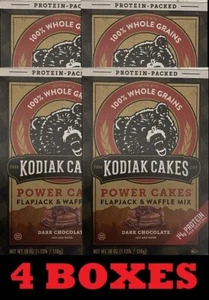 4x Kodiak Protein Cakes DARK CHOCOLATE Flapjack & Waffle Mix 18oz - 4 BOXES - Picture 1 of 5