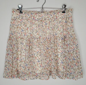 B Jewel Skirt Juniors XL Pink Cream Daisy (15x17) Mid Thigh Sheer Classy Flowy - Picture 1 of 8