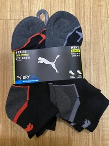 PUMA Men's (6 Pairs) QTR Crew Training Drycell Sock Size 10-13 Shoe Sz 6-12 - Picture 1 of 4