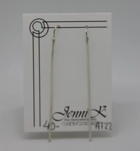 Jenni K Sterling Silver Jewelry Earrings Handcrafted Slip On Bar Threader - Picture 1 of 7