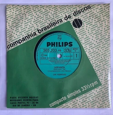 JAIR RODRIGUES -DISPARADA / FICA MAL COM DEUS- 1966 BRAZILIAN 7¨ SINGLE CS SAMBA - Image 1 of 4