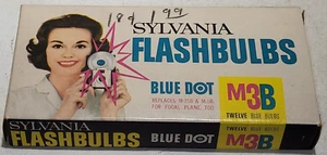 NOS Sylvania Blue Dot M3B Flashbulbs 12 Blue Bulbs, USA Made, Excellent Box - Picture 1 of 5