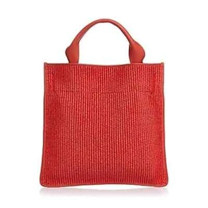 Arron Small Raffia Tote Red Bloomingdale's $245 - Picture 1 of 9
