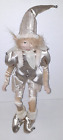 Christmas Elf 21" Poseable Beige/Silver/Gold Outfit - Porcelain Head and Hands