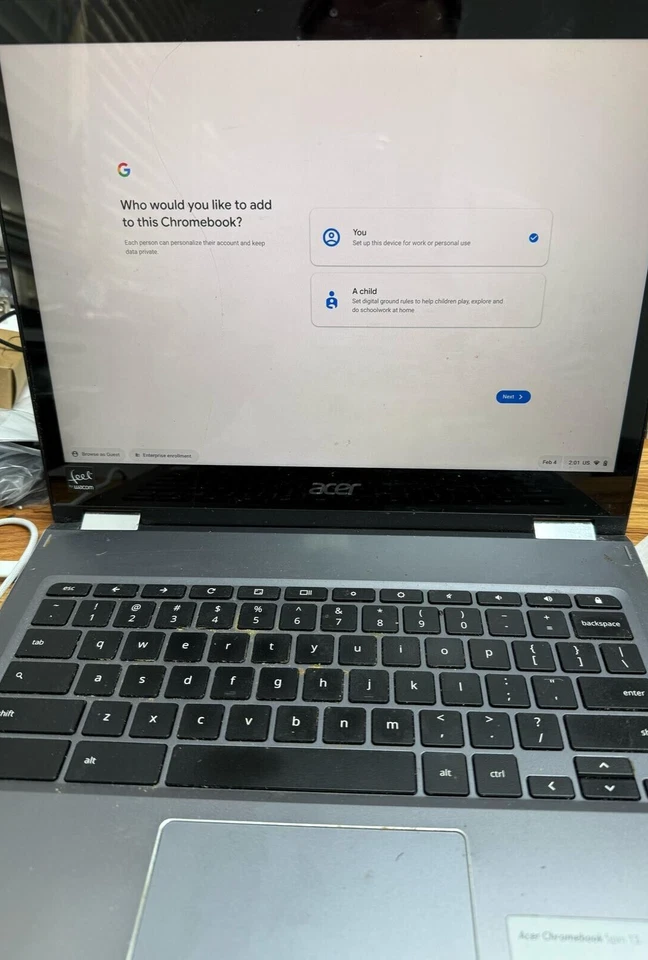 Acer Chrome Spin 13 CP713 13.5"  2in1, i3, 8GB RAM 64GB SSD ,**See Description** - Image 1 of 4