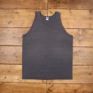 Vintage Russell Athletic Blank T Shirt XL Vest Grey Tee - Picture 1 of 7