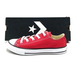 *NEW* Pre-School Kids CONVERSE ALL STAR OX (PS) RED (3J236), SZ 10.5C - 3.0Y 👍 - Picture 1 of 7