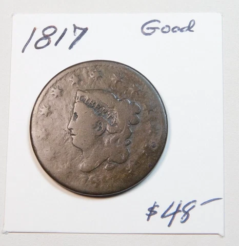 1817 EARLY CORONET LARGE CENT - GOOD 100% ORIGINAL, SPOT ON REVERSE - DIRT CHEAP Cover