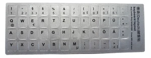 Adesivi Tastiera Silver Argento Tedesco Deutsch Stickers Keyboard fur Tastatur - Photo 1/2