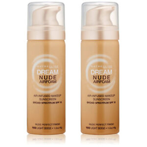 Lot of 2: NEW Maybelline Dream Nude Airfoam Foundation 160 Light Beige (Sealed)