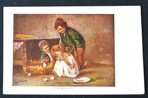 Nueva postal artística firmada por mascotas niños y pollitos PC alrededor de la década de 1910 sin usar - Imagen 1 de 1