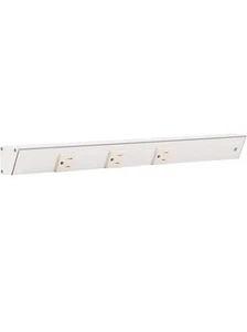Task APT Angled Power Strip 18 inch Right, 3 Receptacles, White - Picture 1 of 7