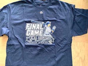 NY YANKEES SHIRT AROD SIZE XL ALEX RODRIGUEZ FINAL GAME BRONX 2016 MAJESTIC - Picture 1 of 5