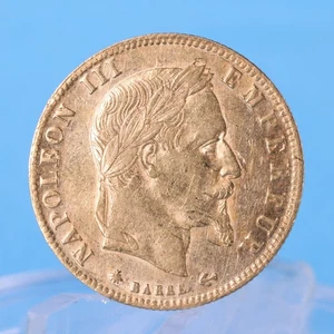 Francia 5 francos 1868 A Napoleón III con corona * 1,61 g oro 900 * vz - Imagen 1 de 2