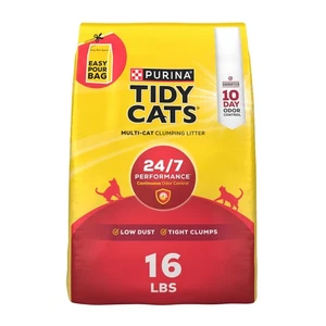 Purina Tidy Cats Clumping Cat Litter Odor Control, 24/7 Performance Multi Cat... - Picture 1 of 8