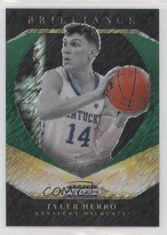 2021-22 Panini Prizm Draft Picks Brilliance Green Shimmer /5 Tyler Herro #17 - Image 1 of 2