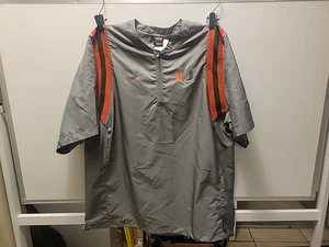 VTG Nike Miami Hurricanes Mens Baseball 1/4 Zip S/S Pullover Jacket Gray • Large - Picture 1 of 4