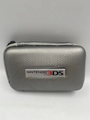 Nintendo 3DS Silver Zippered Protective Travel Carry Semi Rigid Case - Image 1 of 4