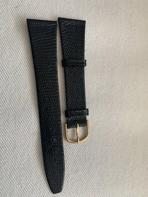 Bulova Accutron Vintage Watch Band Lizard w Gold Filled Buckle 18mm  Pre-Owned - Image 1 of 4