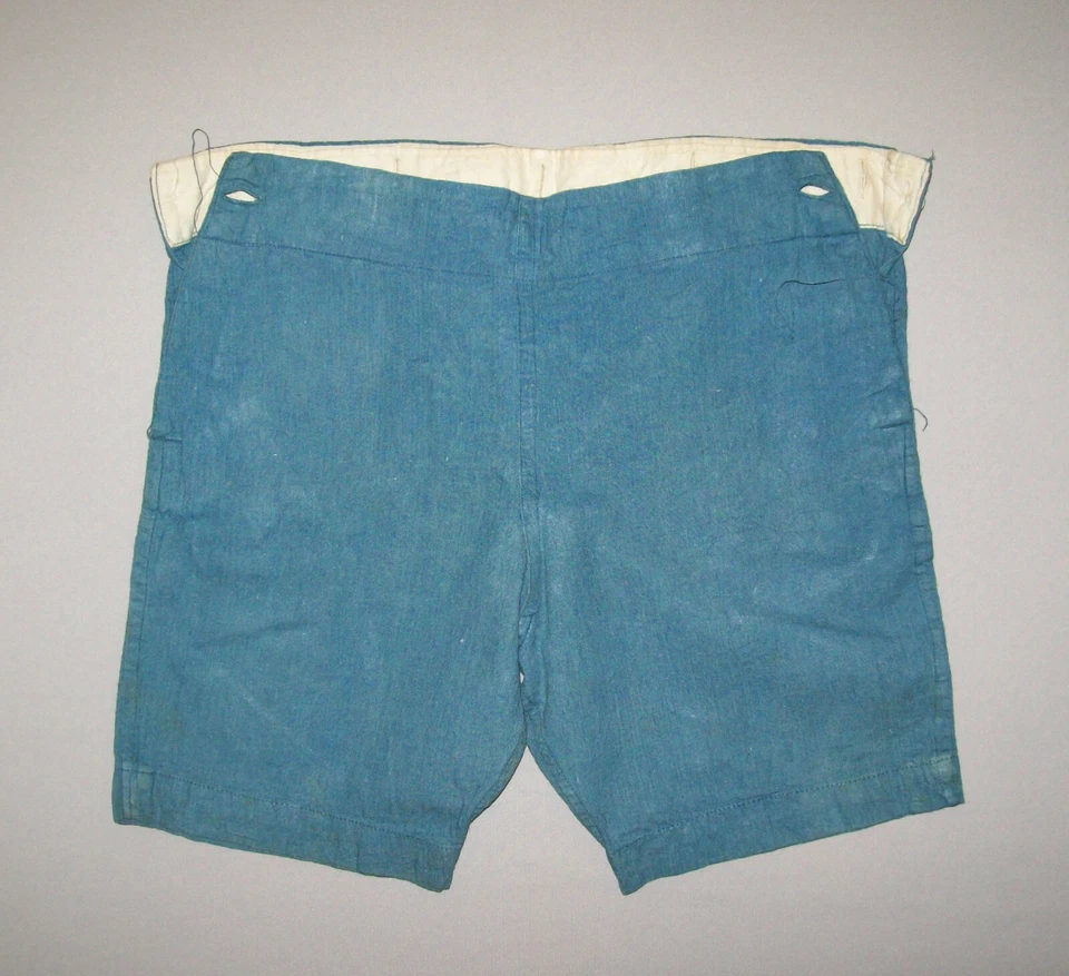 Pantalones Cortos Antiguos De Colección Años 20 Niños Pequeños Azul Algodón Muy Bonitos Foto 1 de 4