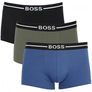 Hugo Boss Mens Boxer Shorts 3 Pack Logo Boxers in Black / Blue / Khaki XXL / 2XL - Picture 1 of 1